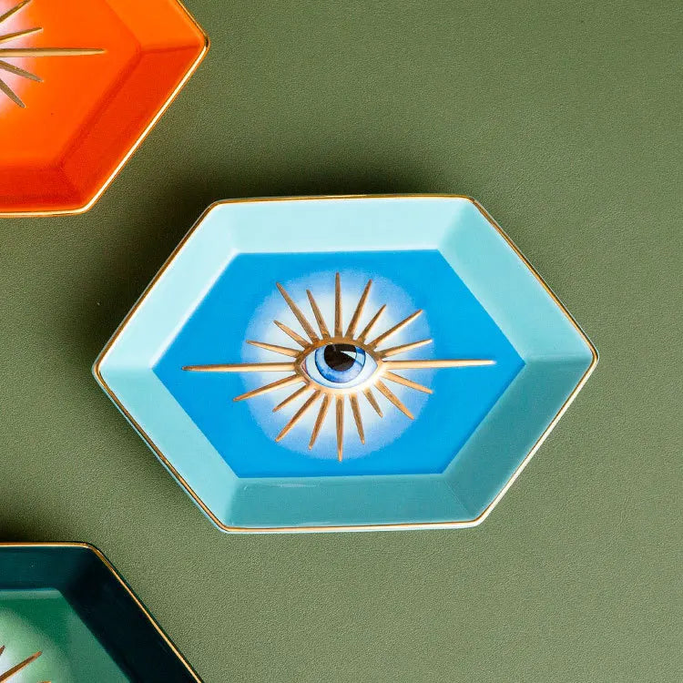 Nordic Creative Eye Trays Decorative Jewelry Dish Ceramic Decorative Plate To Store Jewelry Porcelain Plates