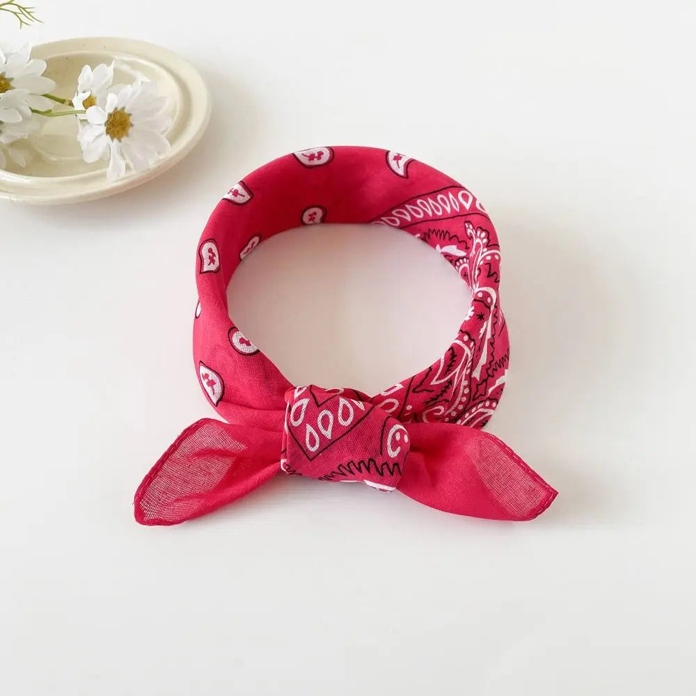 Headband Small Square Scarf Triangle Scarf Hip Hop Cashew Nut Print Scarves Scarf Hair Band Cotton and Linen Printed Silk Scarf