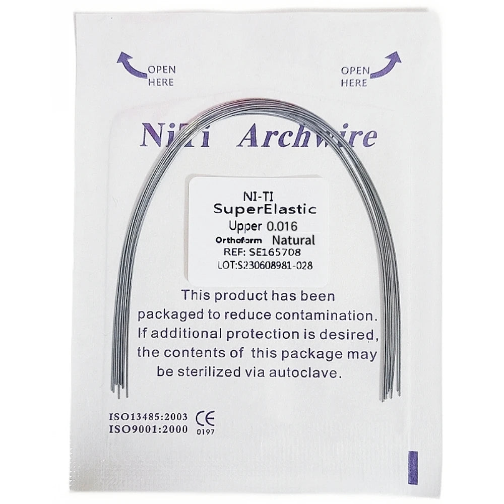10pcs Dental Orthodontic Arch Wires Niti Archwires Natural/Ovoid Form Round/Rectangular Shape Upper Lower for Braces
