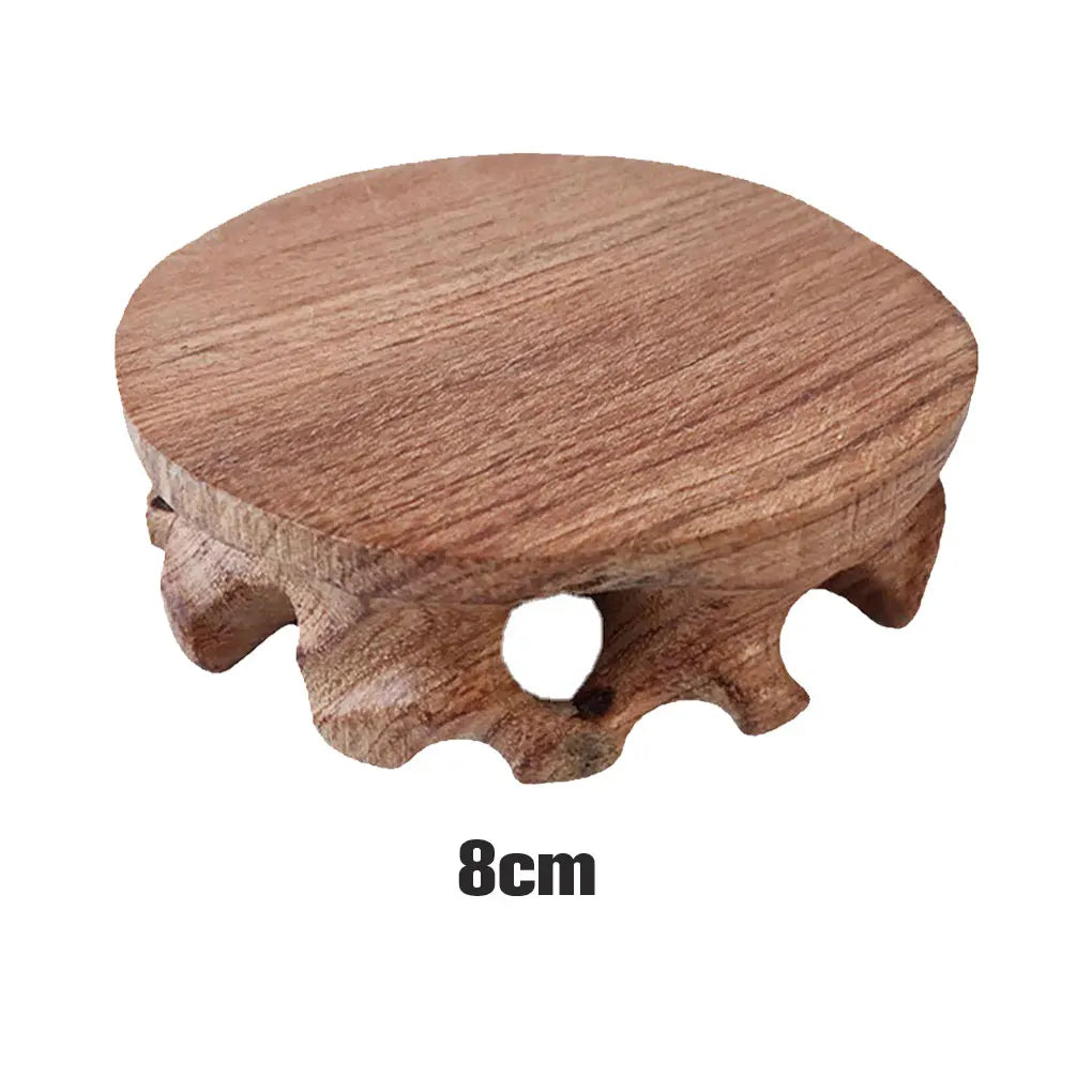 Wooden Base Round Stable Smooth Exquisite Figurines Stand Sturdy Fadeproof Pedestal Craft Home Teapot Room Stores