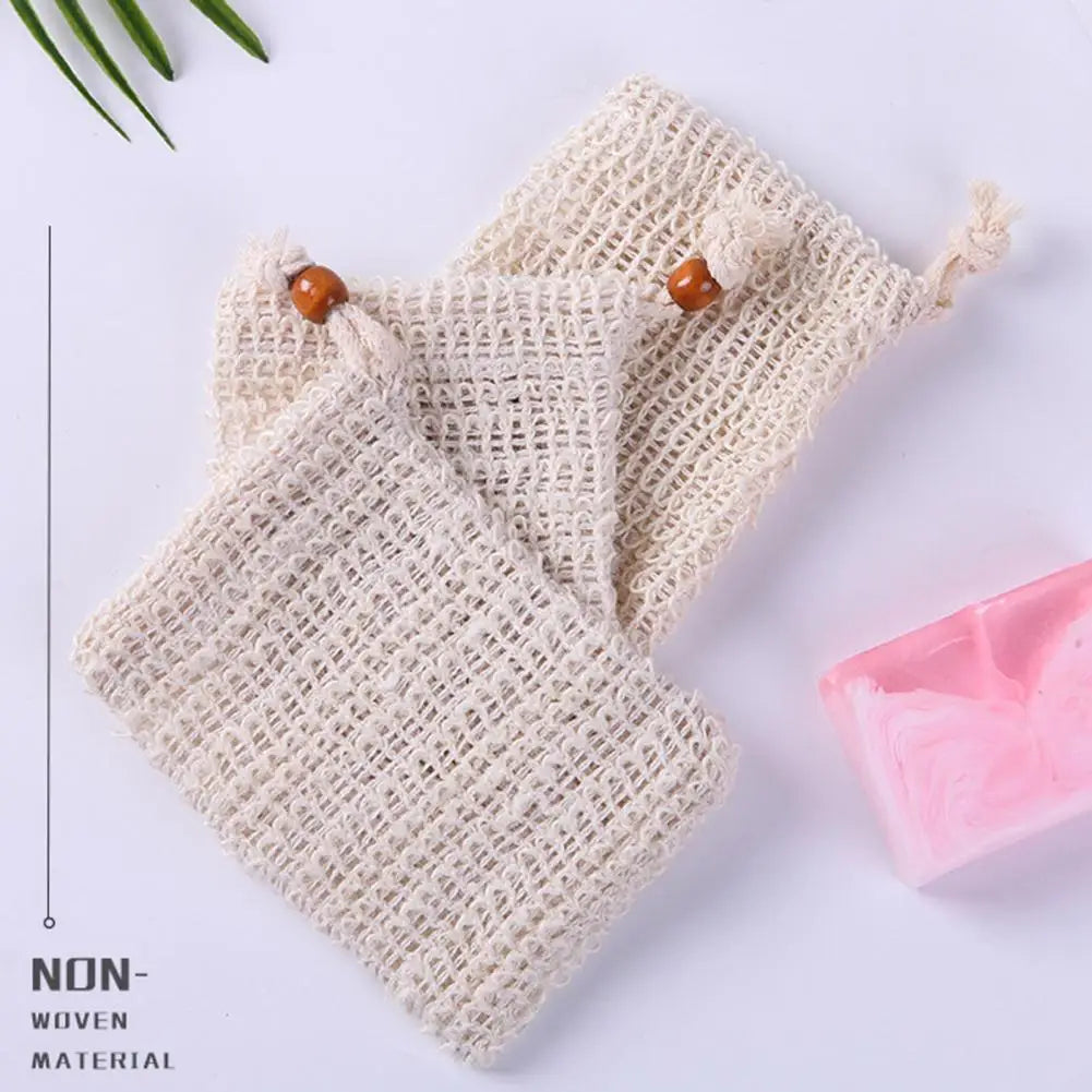 1-20pcs Natural Sisal Soap Bags Shower Bath Exfoliating Soap Saver Pouch Holder for Bath & Shower Use Soap Packaging Mesh Bags ﻿