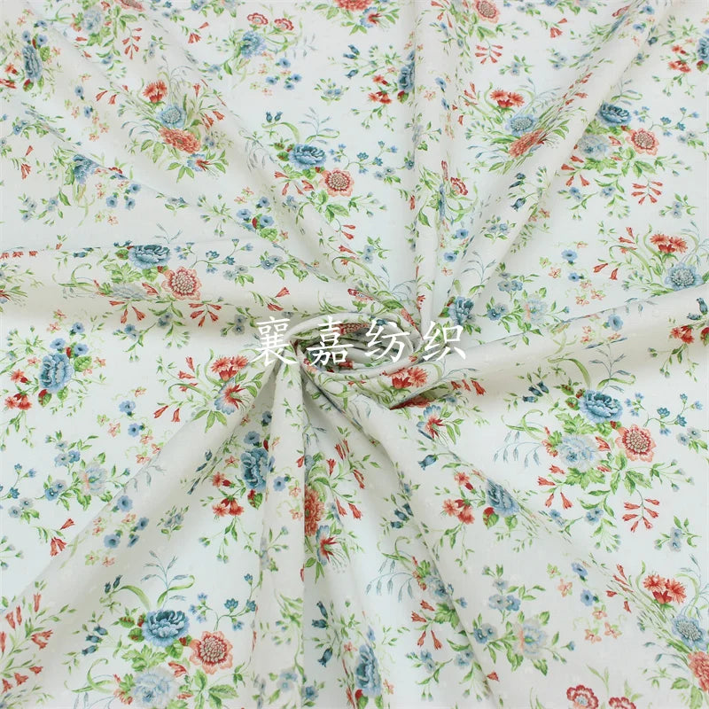 Woven Cotton Cloth Digital Small Floral Cut Fabric Children's Clothing Dress Handmade DIY Fabric