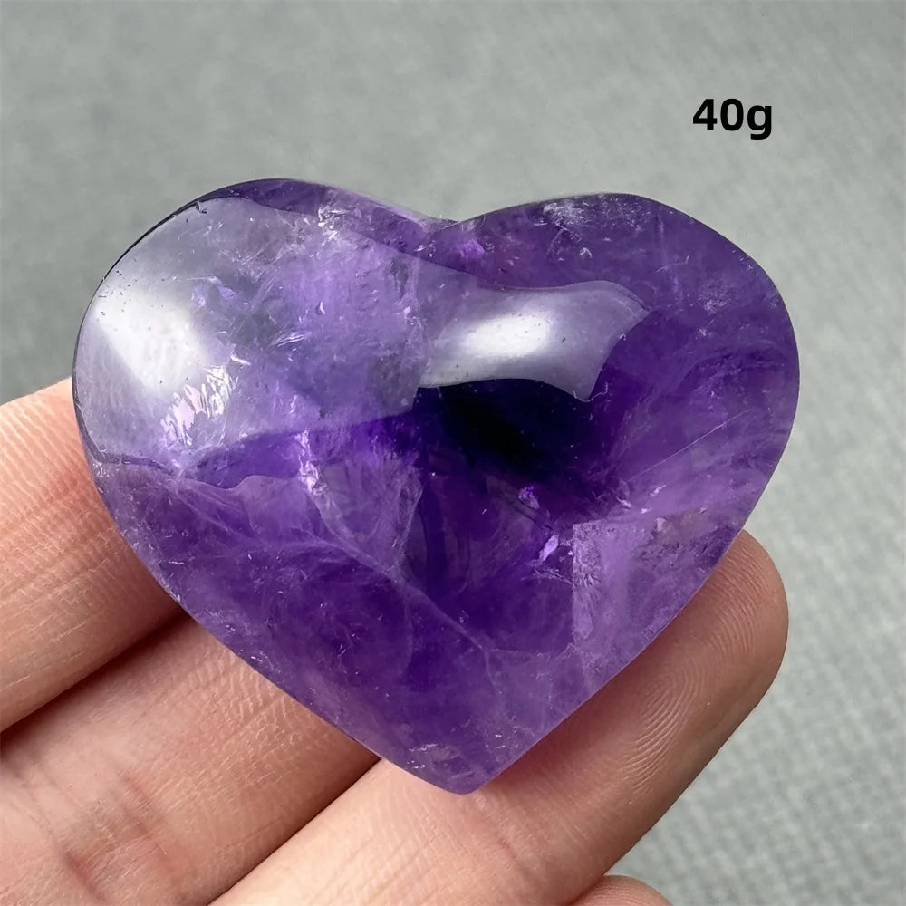 Natural Amethyst Heart Shaped Love Gemstone Meaning Love Healing Reiki Meditation Energy Witchcraft Home Decoration