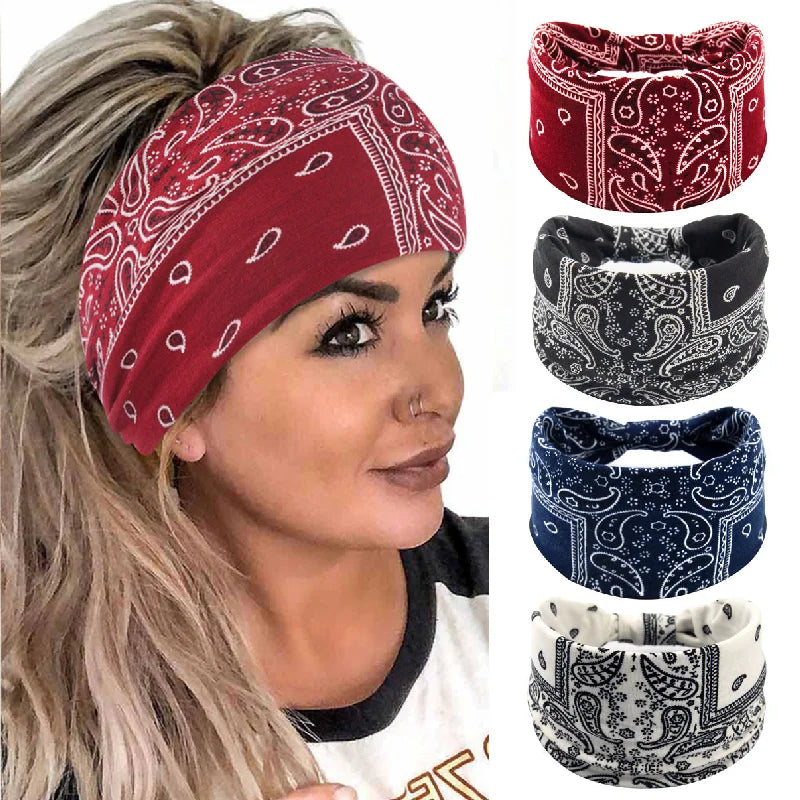 Boho Style Wide Headbands For Women Extra Large Turban Workout Headband Fashion Yoga Hair Bands Twisted Thick Hair Accessories