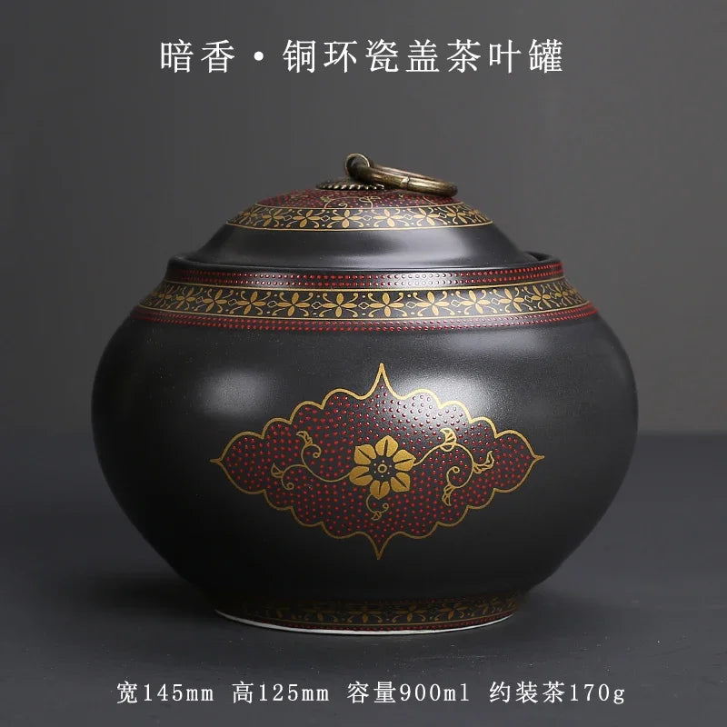 Purple Clay Tea Caddy Ceramic Large Airtight Pot Universal Half Catty Black Green Pu'er Tea Pot Household Storage Tank