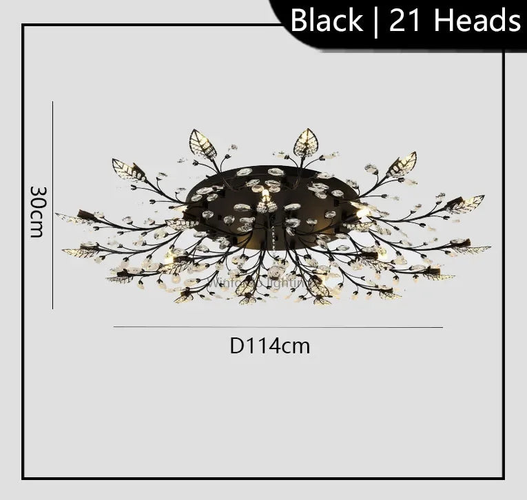 American retro crystal Ceiling lamp minimalist room bedroom dining room Nordic creative LED Ceiling lamp indoor lighting fixture