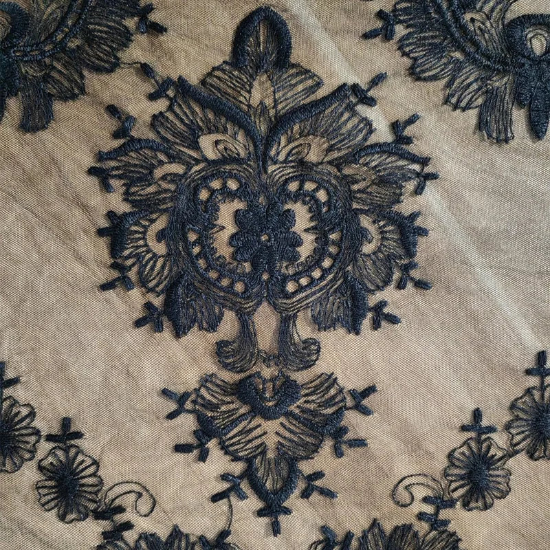 Gothic Lolita Lace Embroidery Fabric Quality Dress Dress Shirt Curtain Background Decorative Cloth Sewing women's Lace Gauze DIY