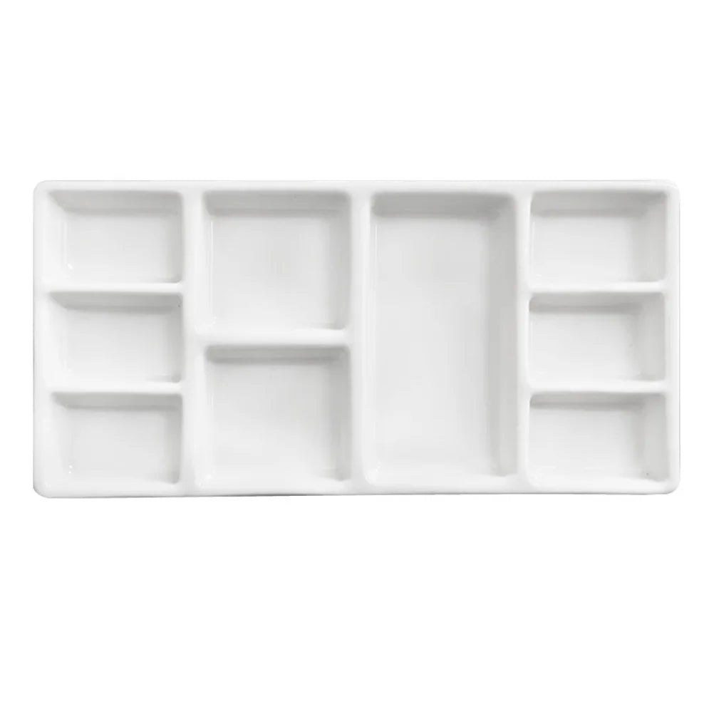 Ceramic Paint Pallet For Watercolor Gouache Rectangular Pigment Tray Oil Painting Pallet Palette Art Pigment Plate Ink Plate
