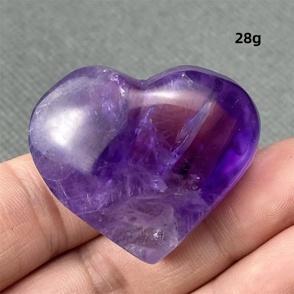 Natural Amethyst Heart Shaped Love Gemstone Meaning Love Healing Reiki Meditation Energy Witchcraft Home Decoration