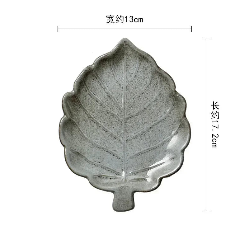 European Ceramic Cutlery Household Dishes Retro Kiln Glaze Porcelain Plate Handmade Ceramic Dinner Plates Kitchen Accessories