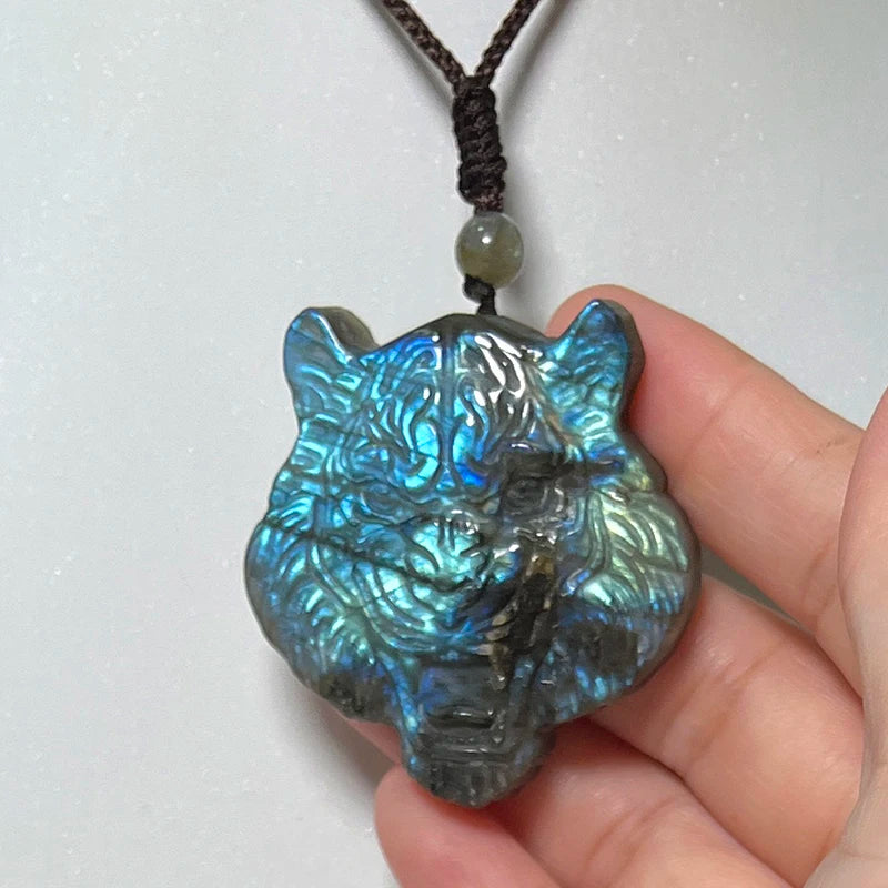 Necklace Pendant Natural Stone Irregular Shape Bead Blue Green Orange Labradorite Pendant for Women Men Jewelry 1Pcs