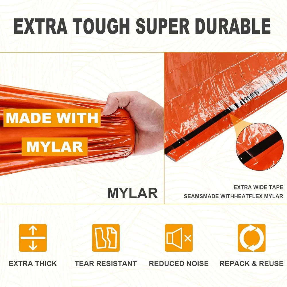 2 Person Tube Tent Waterproof Survival Shelter Emergency Blankets Survival Tent Survival Gear For Outdoor Hiking Camping