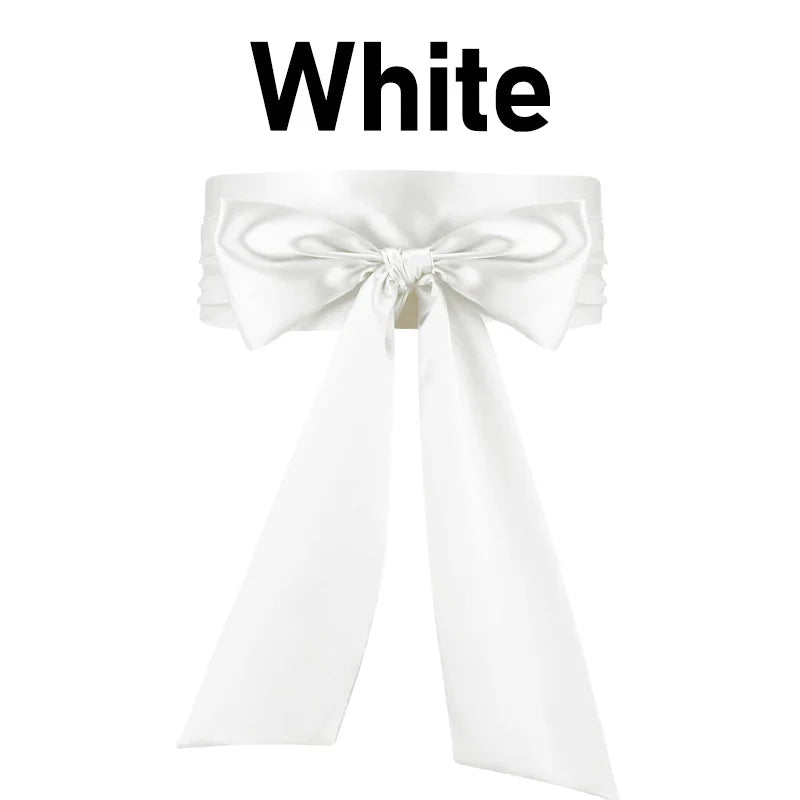 Women Sash Belt for Bow Dress Long Satin Waist Belt for Wedding Party Special Occasion