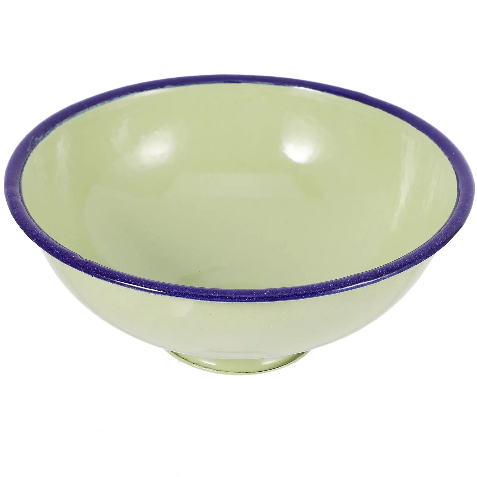 Enamel Bowls Retro Kitchenware Large Capacity Rice Salad Fruit Soup Bowl Vintage Design Classic Color Scheme