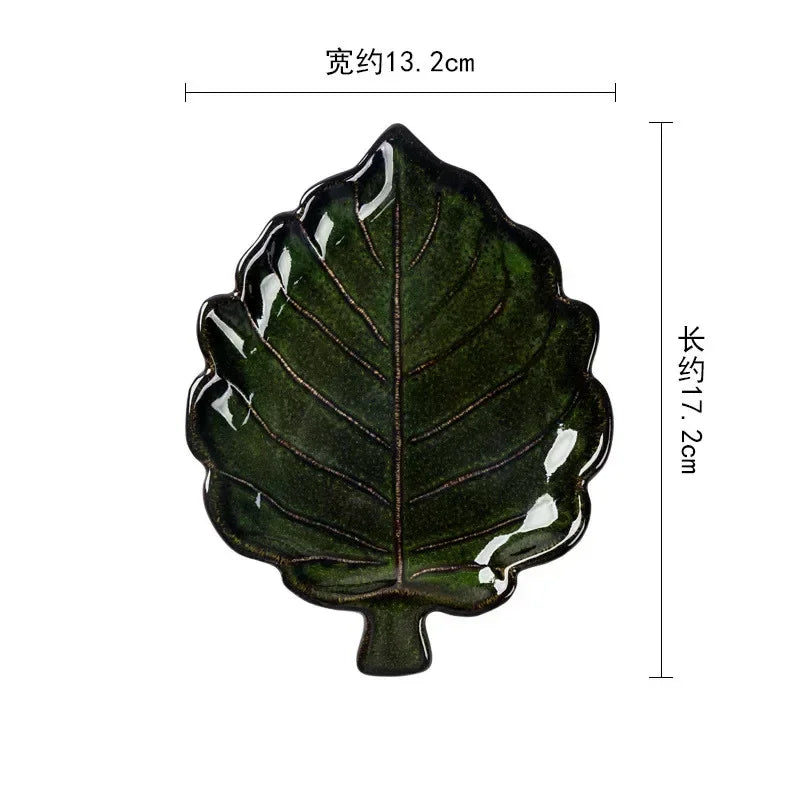 European Ceramic Cutlery Household Dishes Retro Kiln Glaze Porcelain Plate Handmade Ceramic Dinner Plates Kitchen Accessories