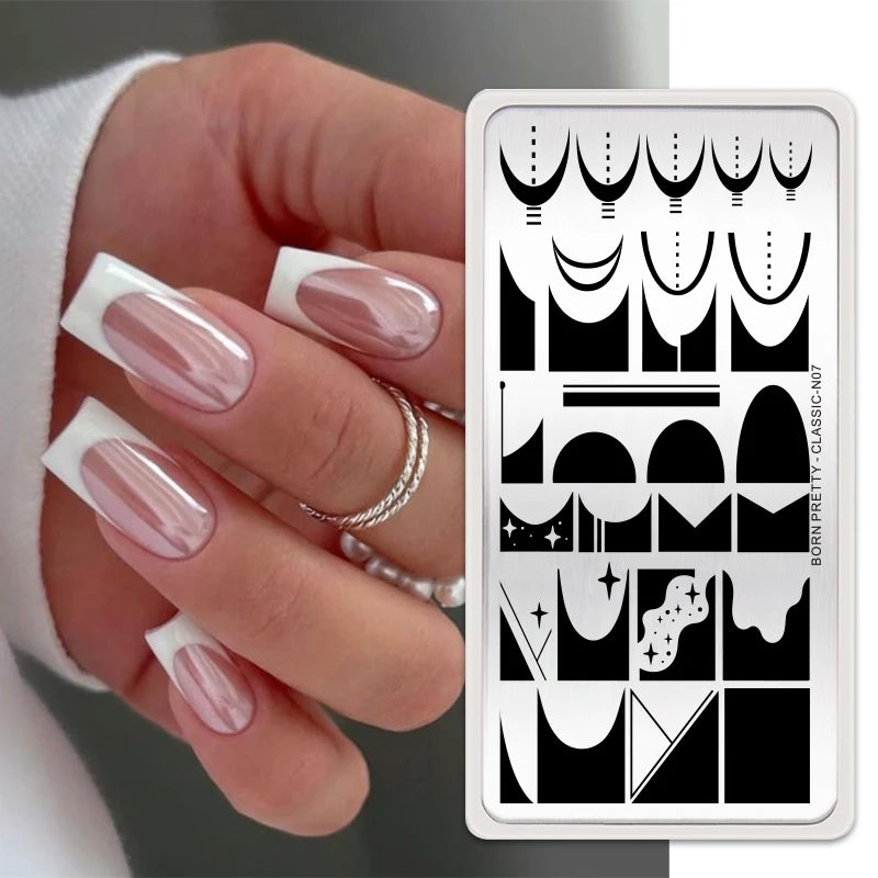 BORN PRETTY Stamping Plates Nail Art Templates Flower Natural Animal French Tips  DIY Nail Design Image Stencil Tool Manicure