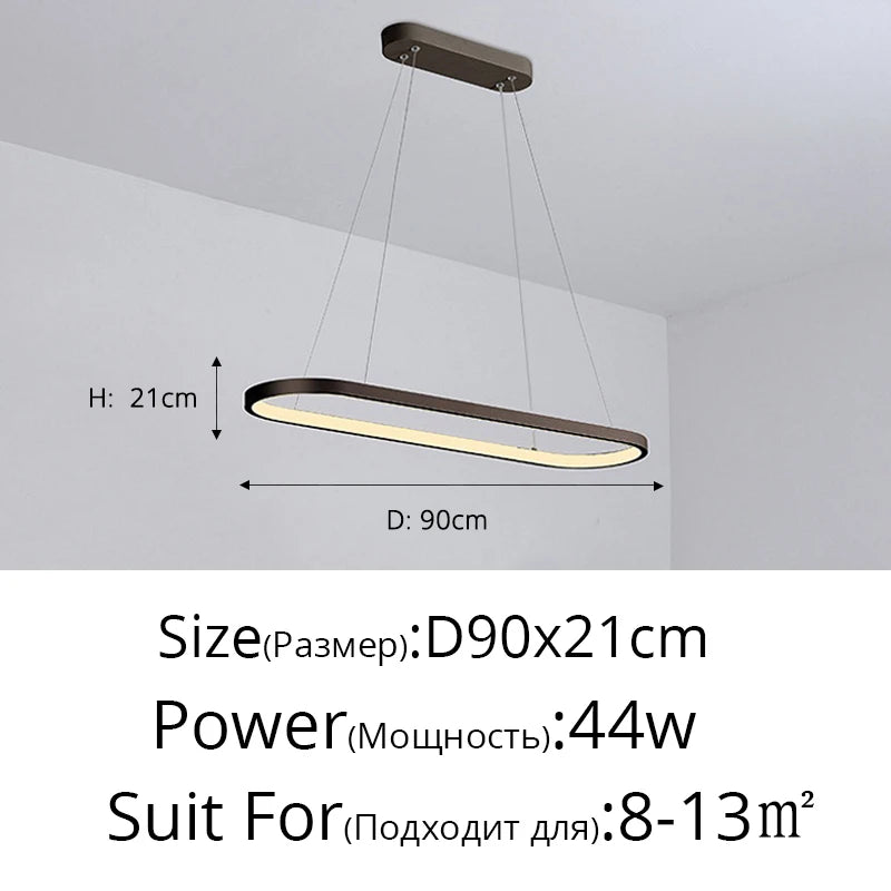 Designer dining room ceiling lamp ins Nordic minimalist dining room bar table creativity word led strip modern simplicity