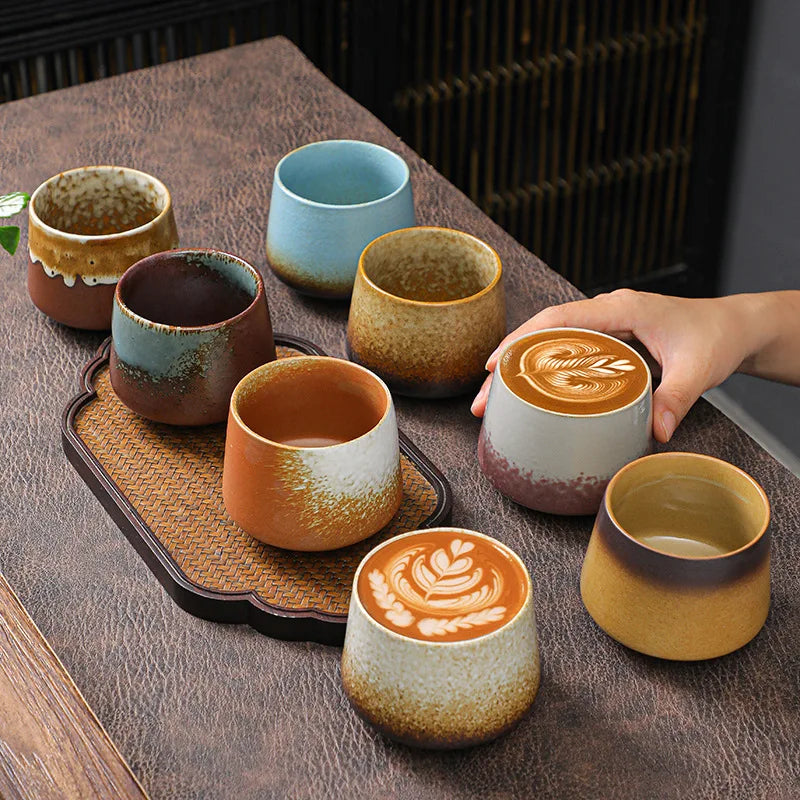 Retro Clay Coffee Mug 6oz 180ml Klin Change Ceramic Tea Coffee Cup