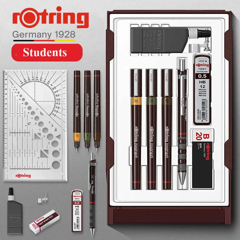 Rotring Technical Pen Junior/College/Master Set Waterproof Architectural Engineer Professional Drawing Design Comics Fineliner