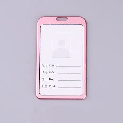 Aluminum Alloy Card Holder Retractable Badge Reel Lanyard Employee Staff Name ID Card Card Holder Business Supplies