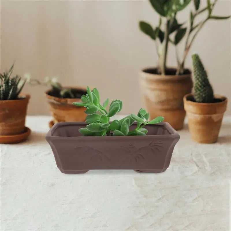 Handmade Purple Sand Flowerpot Terracotta Planter Vintage Clay Pots Plant Containers Gardening Pots Succulent Cactus Nursery