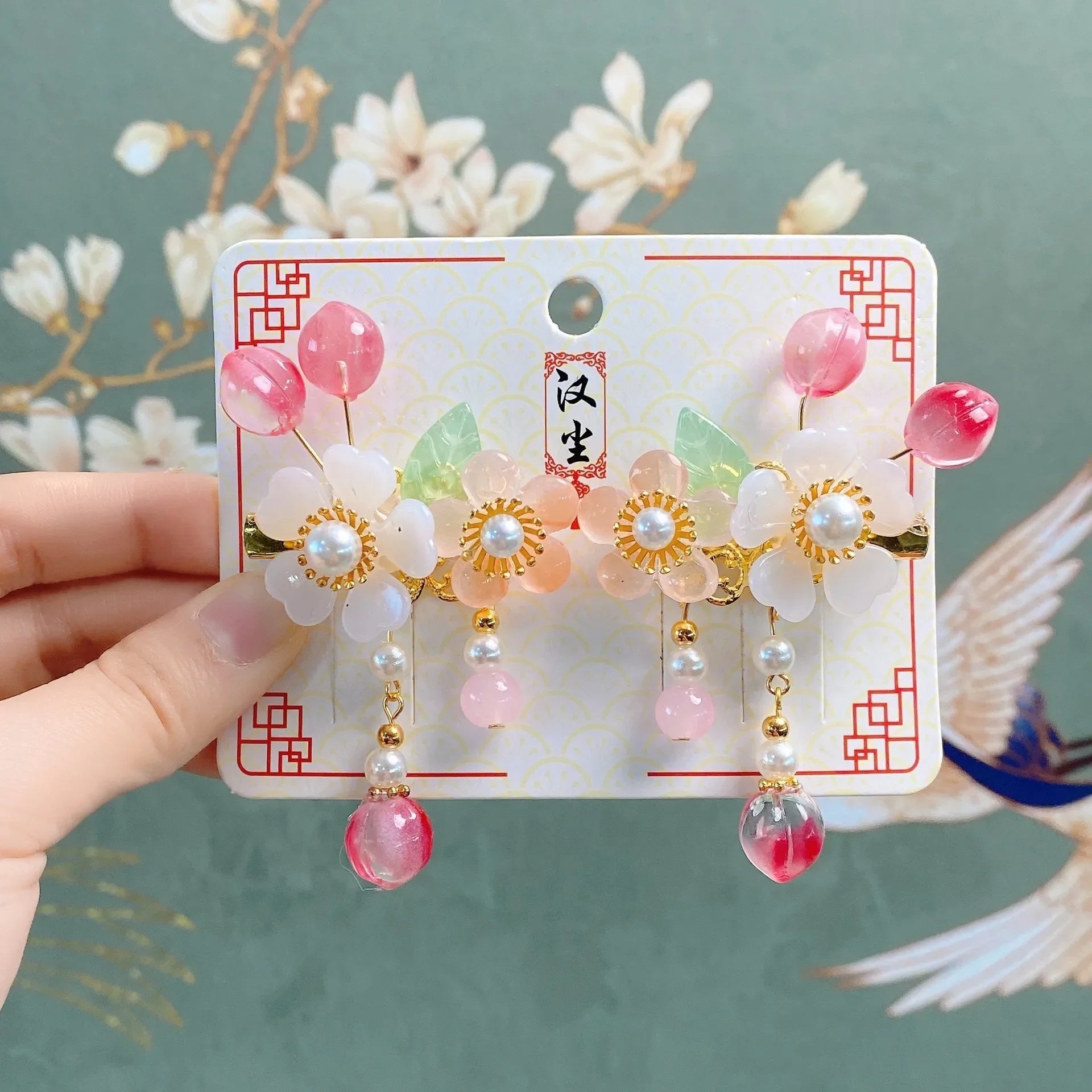 Children's Headwear Ancient Style Girl Hanfu Hair Bundle Wig Accessories Princess Dress Up Gift