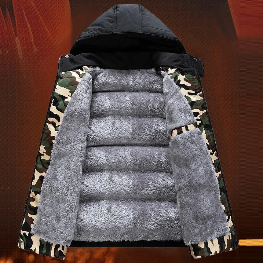 Big Size Men's Padded Vest Hooded Zip-up Fleece lined Sleeveless Jacket Male Winter Thick Warm Brushed Work Hiking Plus 9XL 10XL