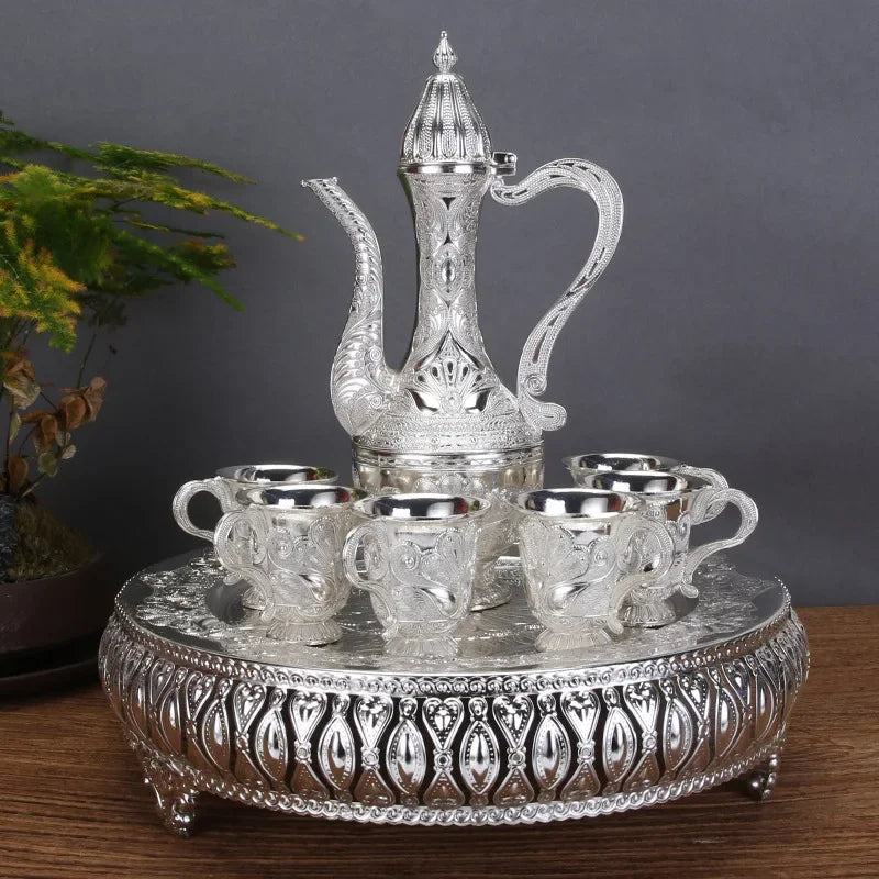 Gold And Silver Wine Glass Set Creative Home European Set Metal Jug Divider High-End Russian Jug