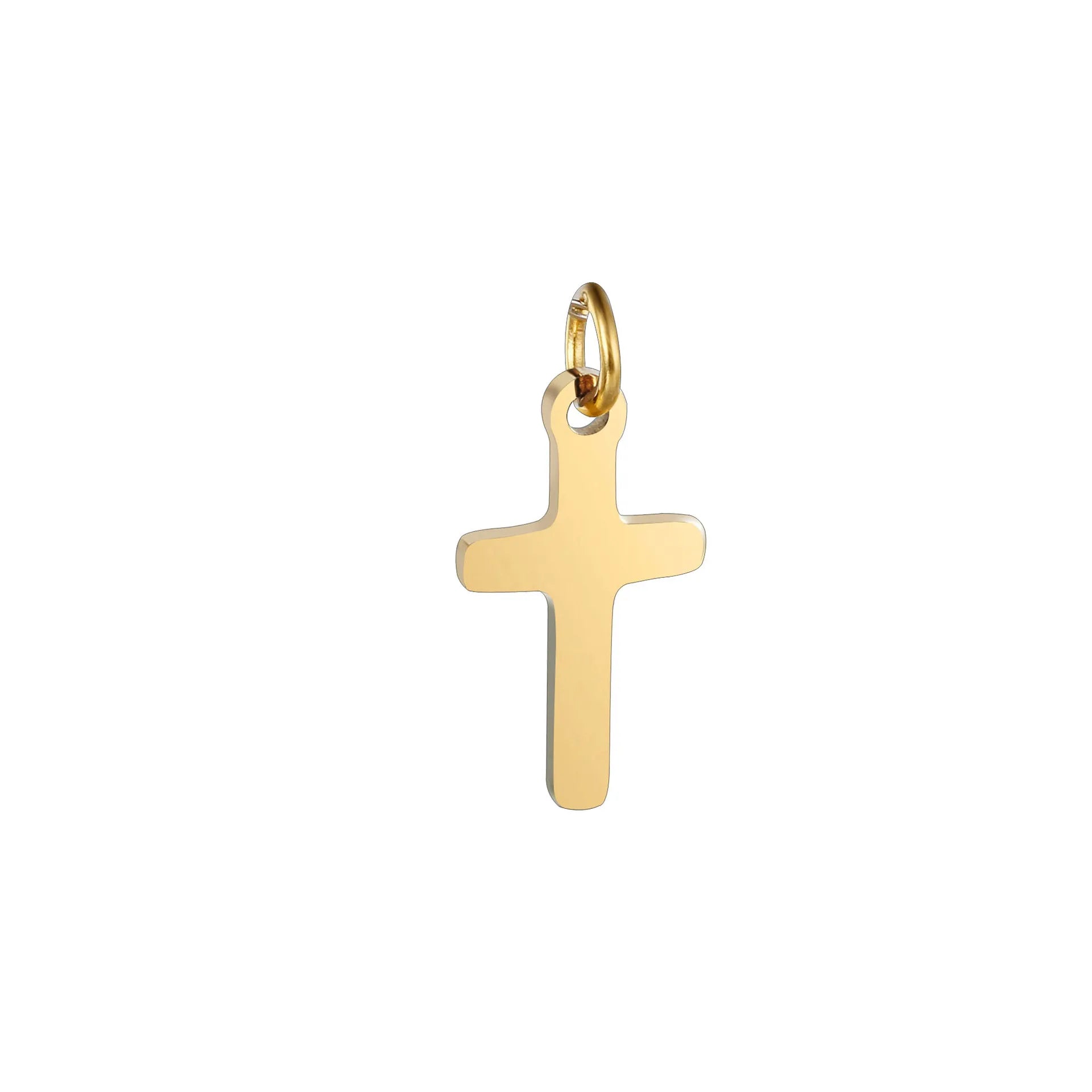 5Pcs/Lot Simple Style Cross Pendant Charms for Jewelry Making Stainless Steel With Jump Rings Diy Necklaces Jewelry Accessories