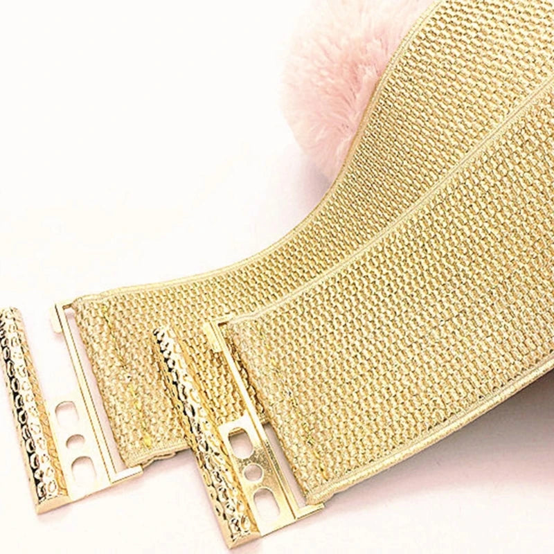 Women Elastic Waist Belt Shaping Girdle Belt Shimmering Gold Corset Wide Belt Lady Waistband Clothing Accessories Dropship