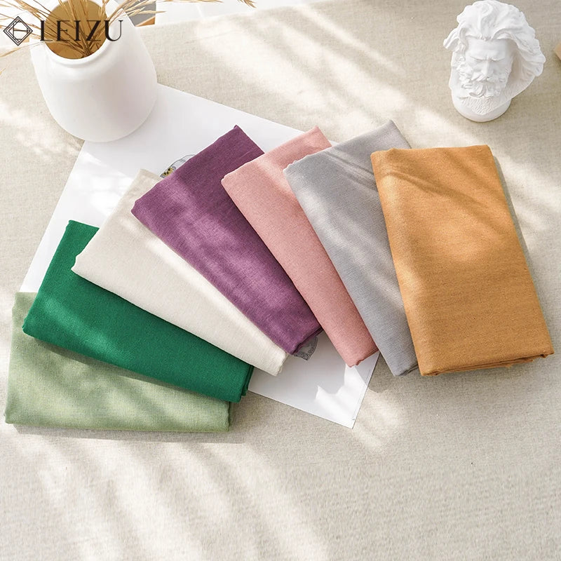 0.5/1/2 Yard Solid Color Cotton Linen Fabric Colorful Patchwork Seam Material DIY Curtain Home Textile Tablecloth Sewing Fabric