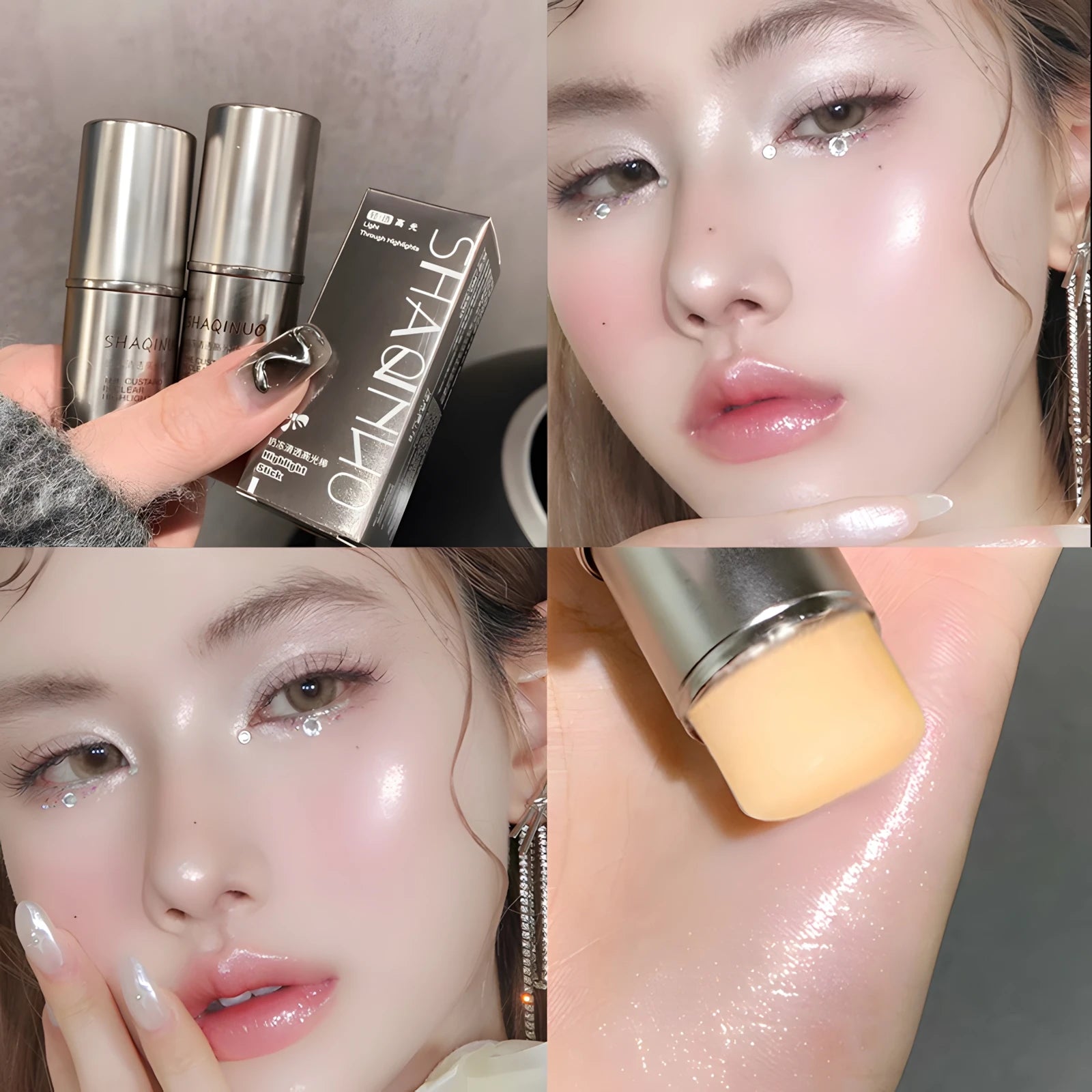 Wet and Shimmer Highlighter Stick natural pearlescent Glitter Durable Contour palette Face Body Brighten Cosmetics Makeup