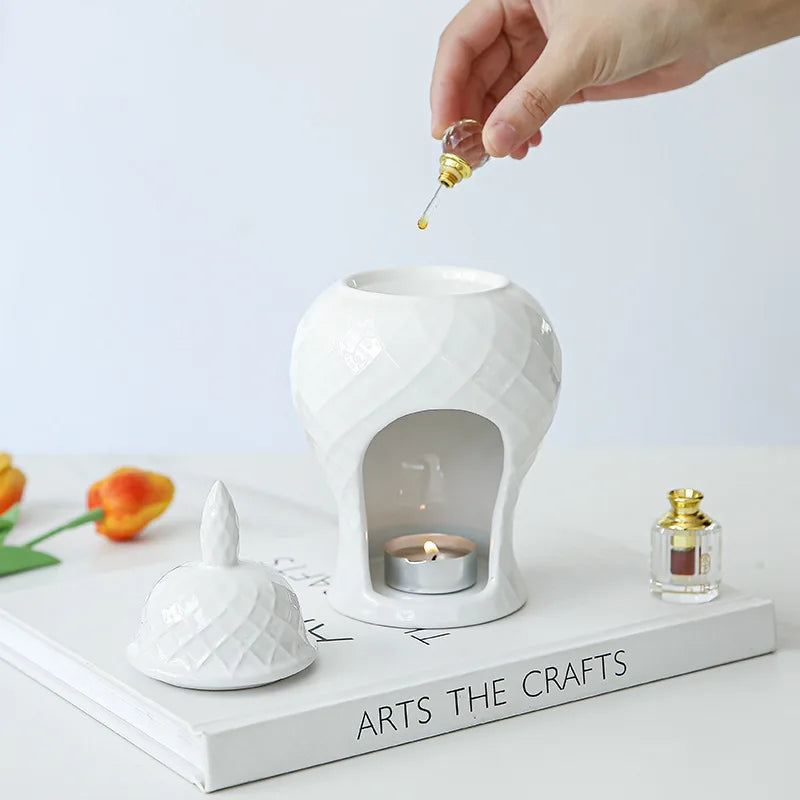 Ceramic Aromatherapy Stove Lamp Incense Wax Stove Household Candle Lamp Ceramic Wax Melting Device
