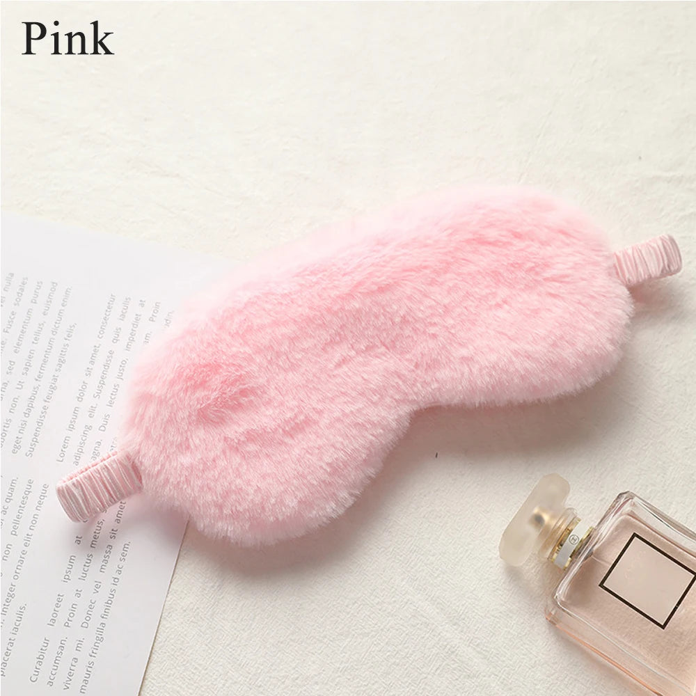 Tcare Lightweight Comfortable Sleep Mask Super Soft Adjustable Rabbit Plush Eye Masks for Sleeping Shift Work Naps for Men Women