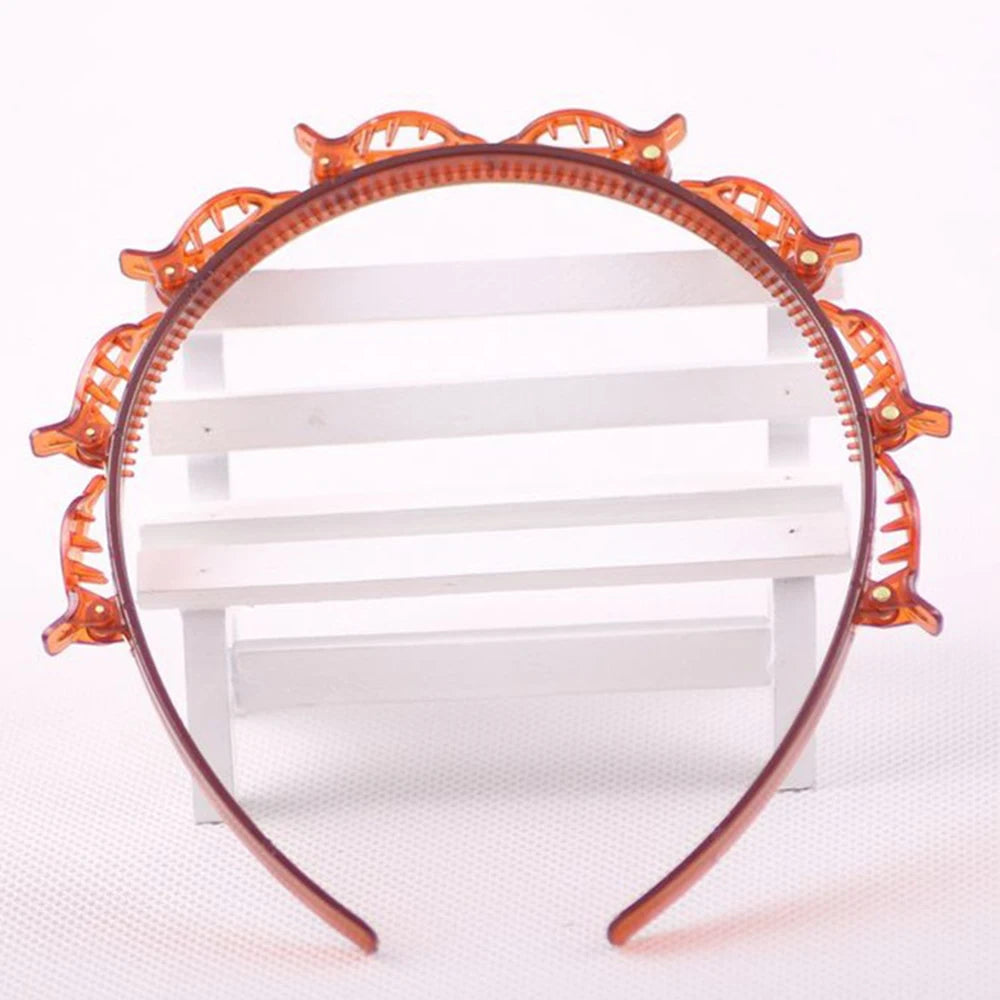 2022 New Double Bangs Hairstyle Hair Clips Hairpin Head Hoop Twist Plait Clip Front Hairclips Hair Hoop Women Headband Headwear