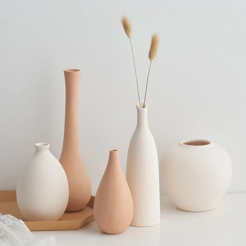 Plain Vas Photography  Arrangement Creative and Minimalist Decoration Pottery Props for Home Nordic Ins Style Plain Ceramic Vase