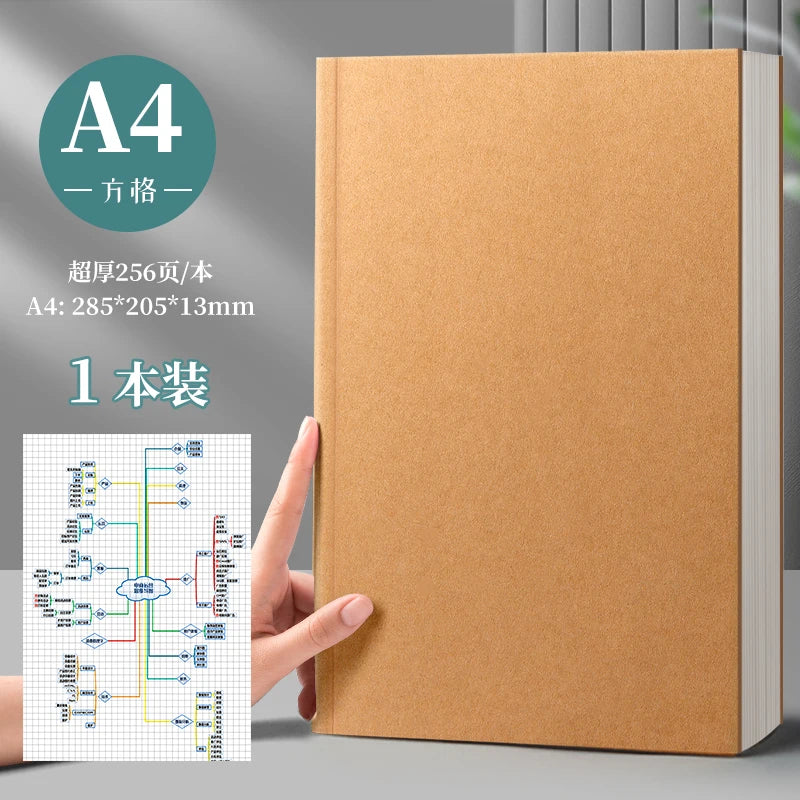 Notebook b5 Thick Notebook a5 Cowhide Minimalist For College Students a4 Ultra Thick Blank Notebook, Paper Notebook, Horizontal
