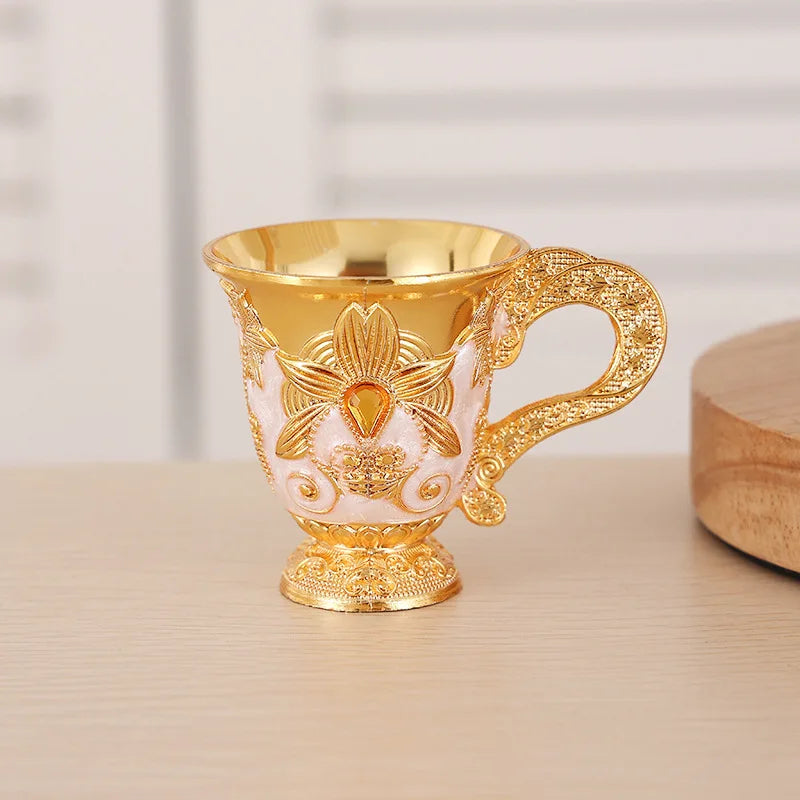 European High-end Metal Small Wine Glass Cup Whiskey Creative Home Vintage Wine Glass Crafts For Bar Party Home Decor