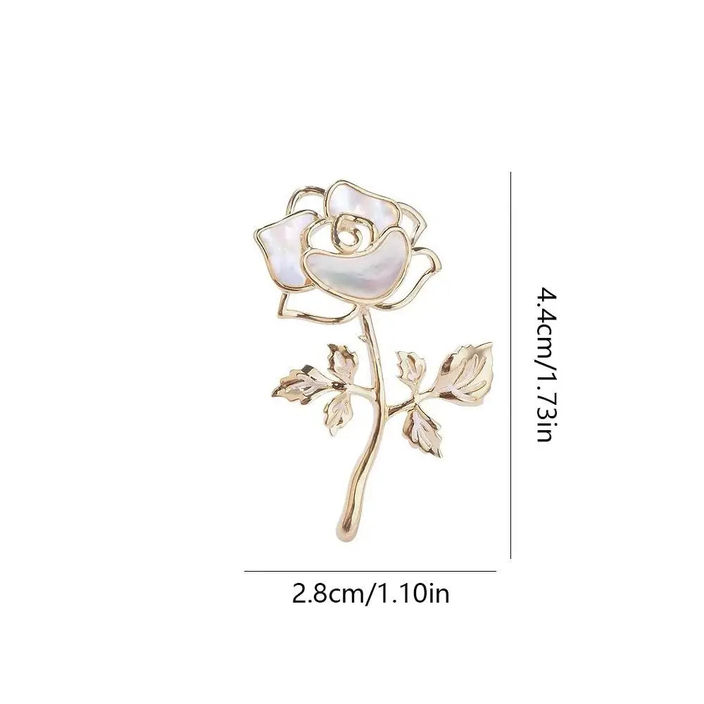 Fairy Rose Brooch For Women Luxury Design Natural Shell Chest Flower Brooch Pins Jewelry Romantic Badge Wedding Birthday Gifts