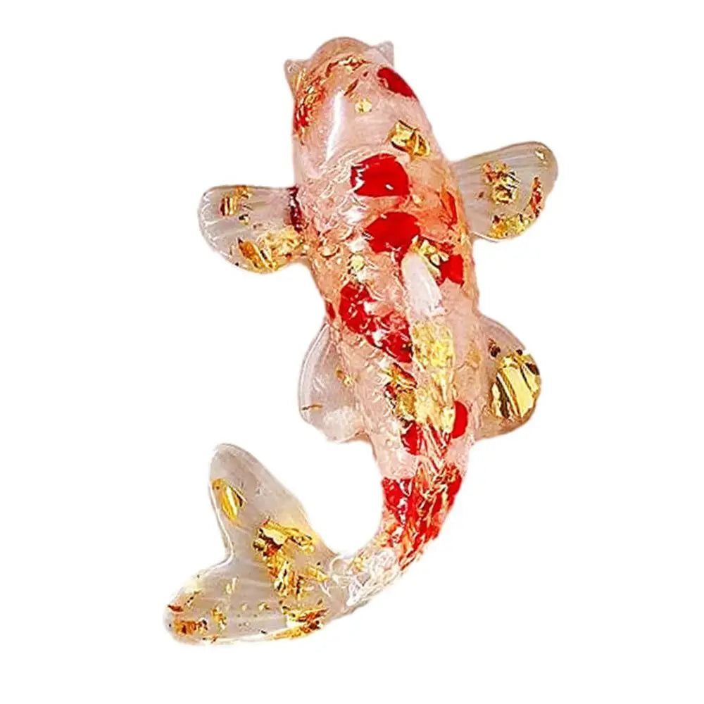 1PC Natural Crystal Crushed Stone Koi Fish Figure Ornament Drip Gel Small Goldfish Gifts Desktop Beautiful Jewelry