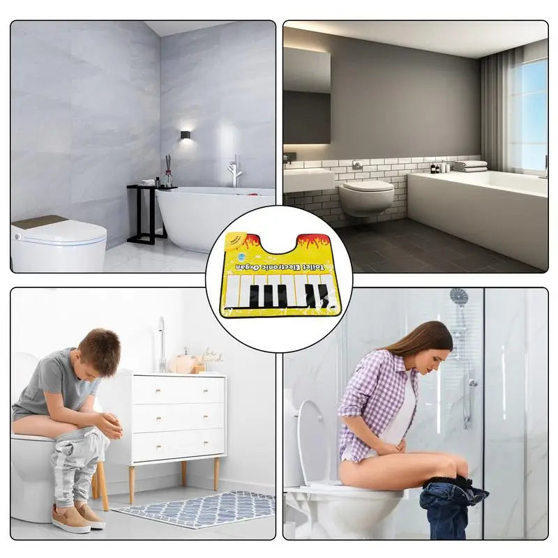 Toilet Mats For Bathroom Creative Toilet Piano Carpet Mat Gags & Practical Joke Toys For Boys Girls Kid For Toilet Bathroom Dorm