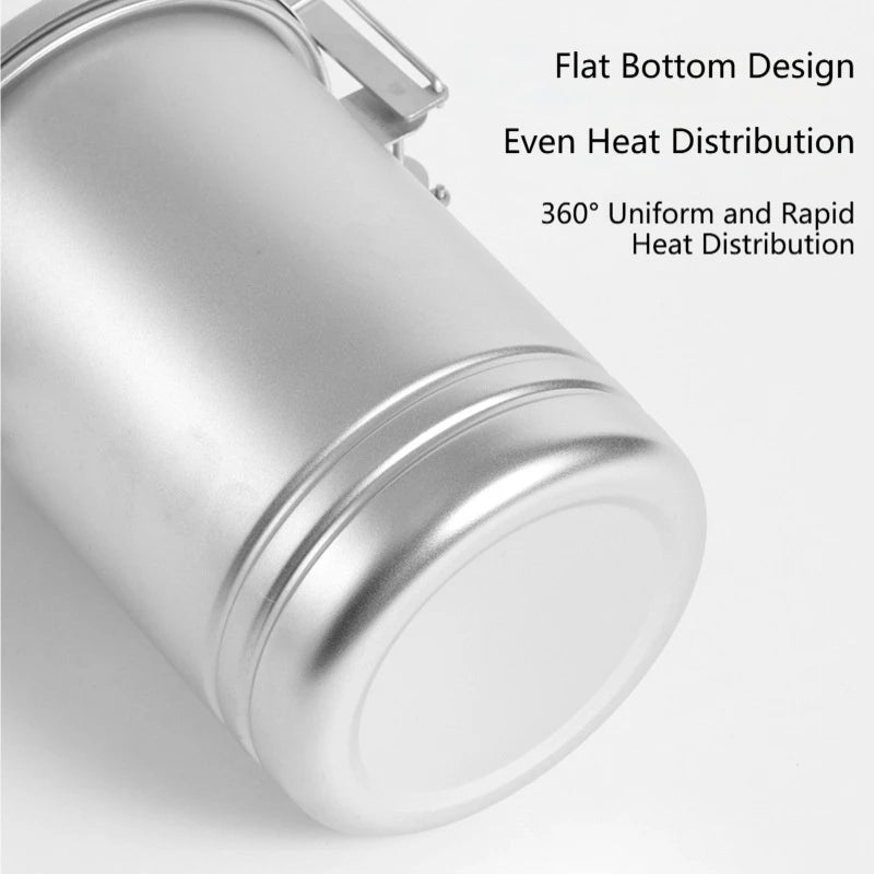 Multifunctional Camping Cookware Outdoor 304 Stainless Steel Cooking Pot for Soup and Rice Portable for Solo Outdoor Cooking