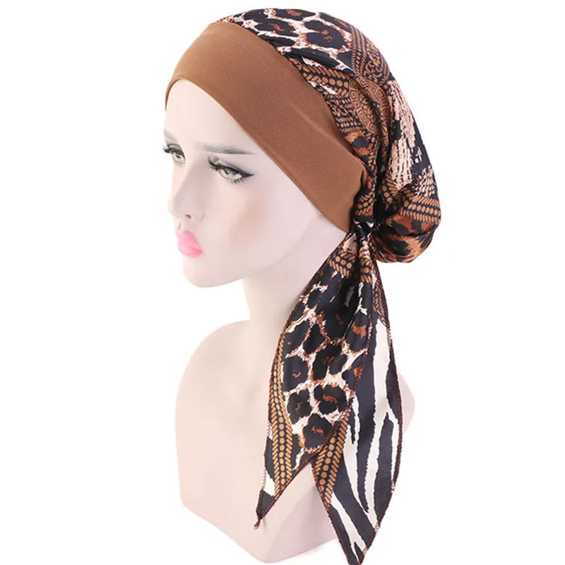Lady Women Hat Chemo Cap Muslim Braid Head Scarf Turban Head Wrap Cover Ramadan Hair Loss Islamic Headwear Arab Fashion