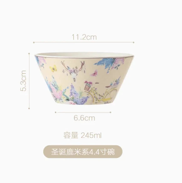 Pastoral Bone China Dishes And Plates Porcelain Cake Dish Pastry Fruit Tray Ceramic Tableware Steak Dinner Plate Decoration