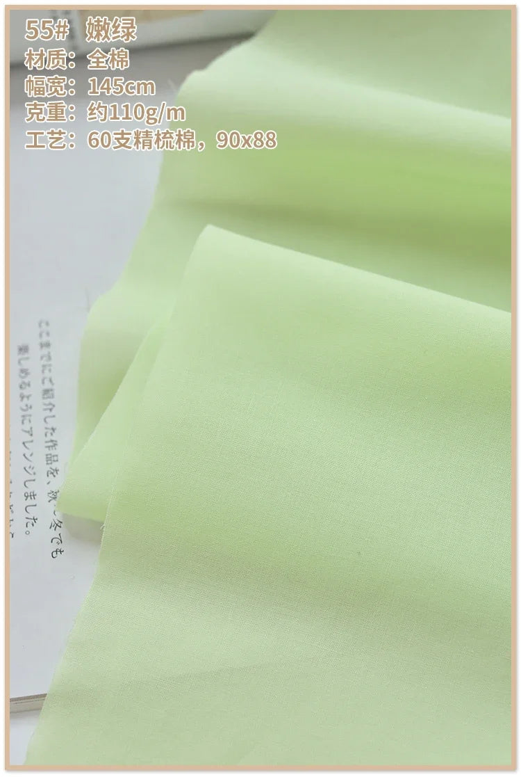 Soft Lined Cloth Fabric for Dresses and Kids' Shirts Cloth, Summer Cotton High-Count Thin 60s, 140x50cm