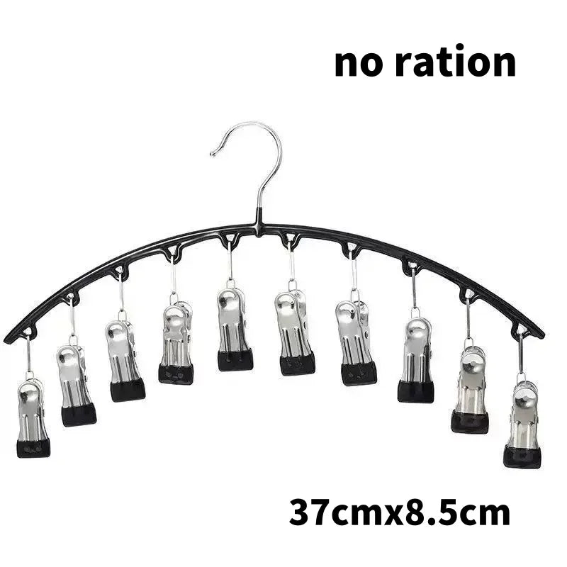 Pants Hanger with 10 Clothespins Space-Saving Closet Organizer for Hats Ties Belts Underwear Skirts Portable Home Dorm Storage