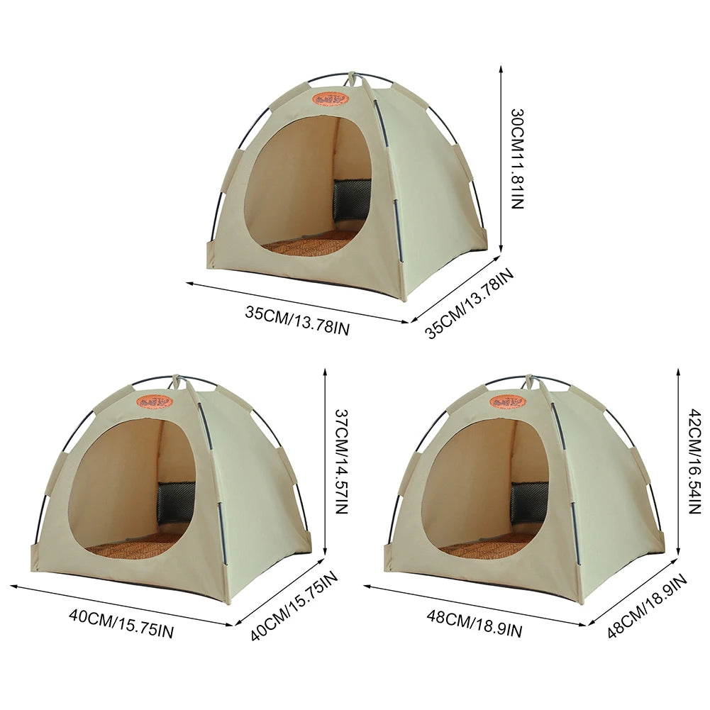 Pet Tent Bed  Cooling Pet Cat Tent Cave Outdoor Travel Cat Sleeping House Comfortable Puppy Bed Cat Nesk Kennel Pet Supplies