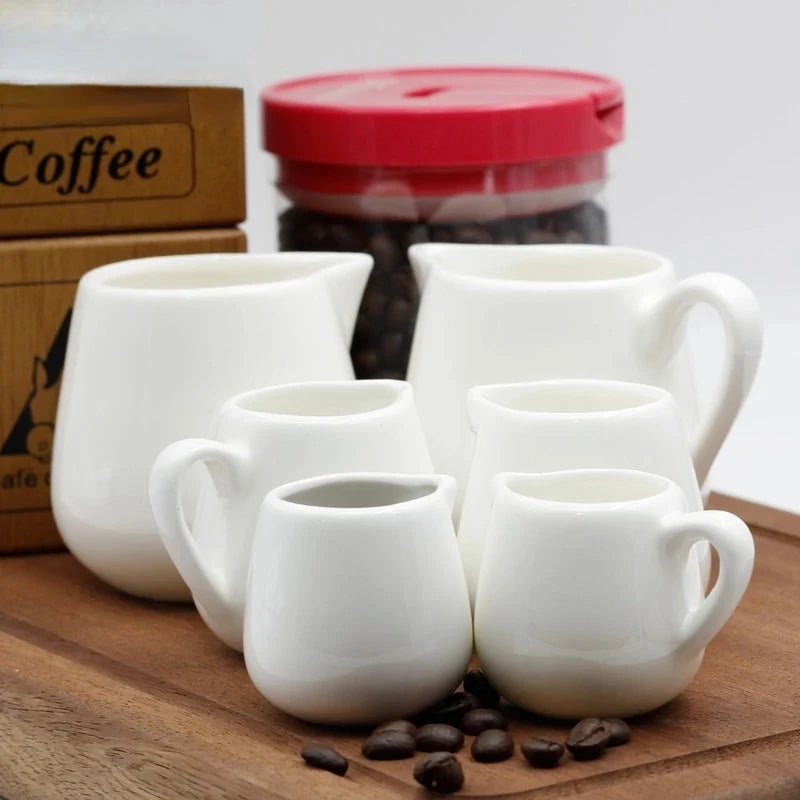 50/100/220ML Mini Ceramic Milk Jug Espresso Coffee Cream Jugs Kitchen Sauce Cup Serving Pitcher White Heat-resistant Milk Cup