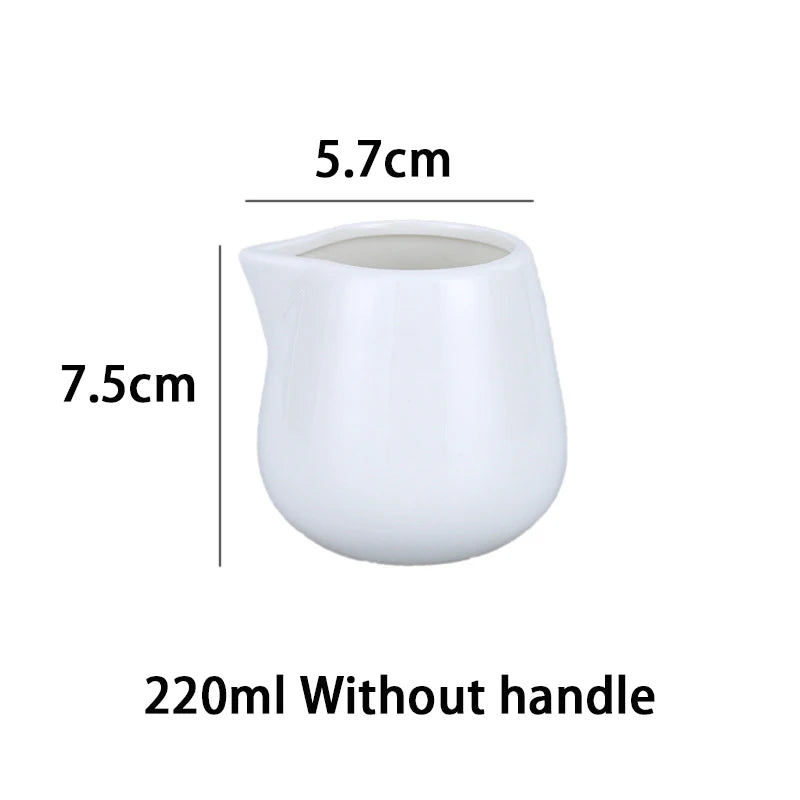 50/100/220ML Mini Ceramic Milk Jug Espresso Coffee Cream Jugs Kitchen Sauce Cup Serving Pitcher White Heat-resistant Milk Cup