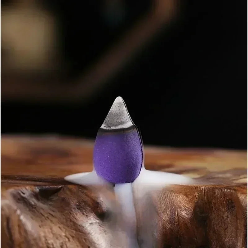 Natural Waterfall Incense Cones Reflux Tower Incense for Burner Smoke Backflow Cone Fragrance Jasmine Lavender Aromatherapy